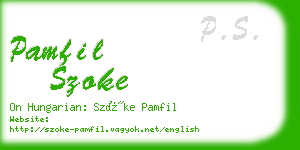 pamfil szoke business card